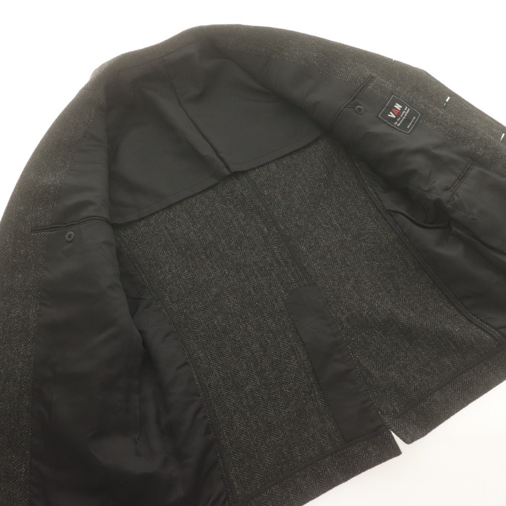 ■ VAN JACKET ヴァンヂャケット ジャケット アウター ボタン ポケット 無地 メンズ A5 ブラック系