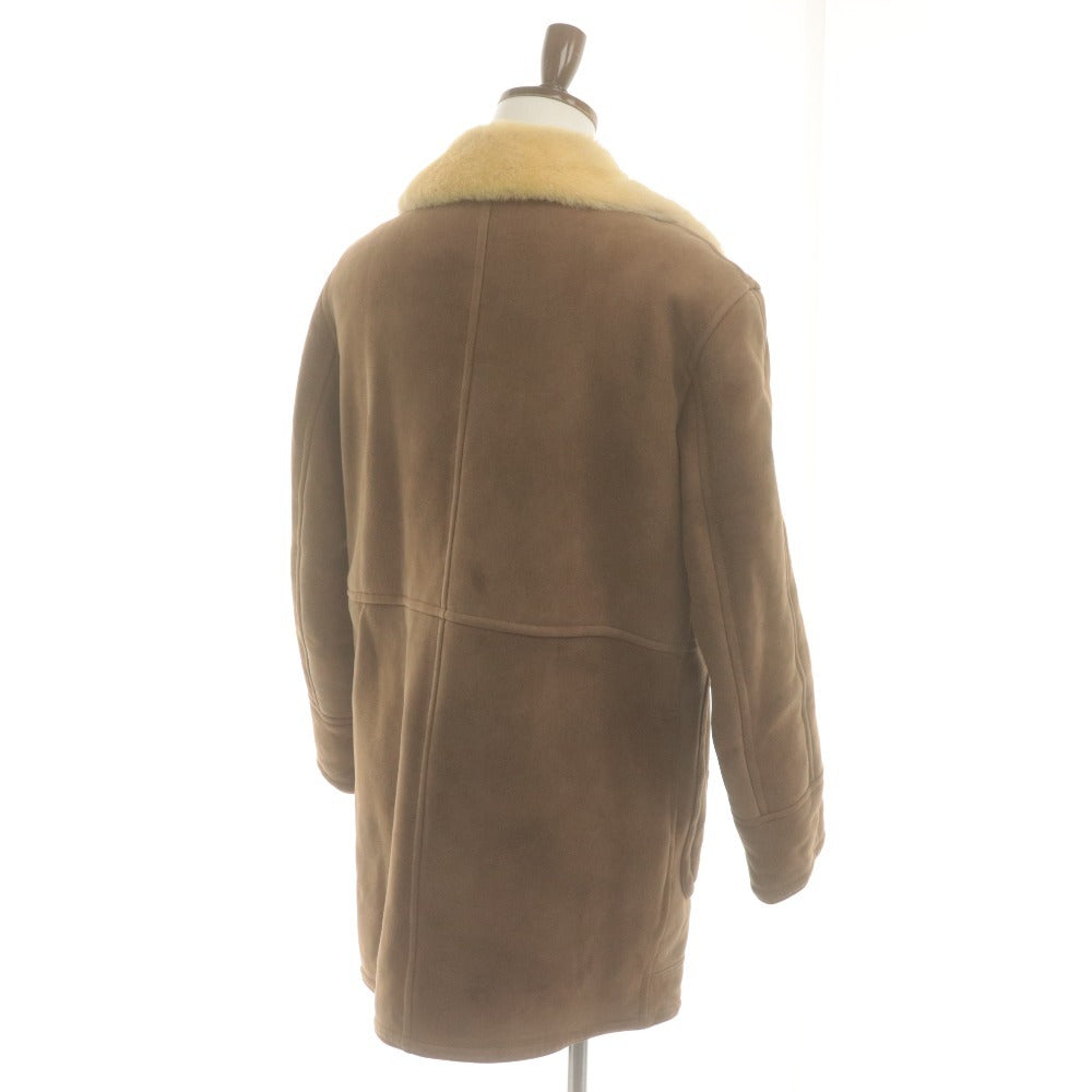 ■ VAN JACKET ヴァンヂャケット ランチコート アウター ボタン ポケット シープスキン メンズ M ブラウン系