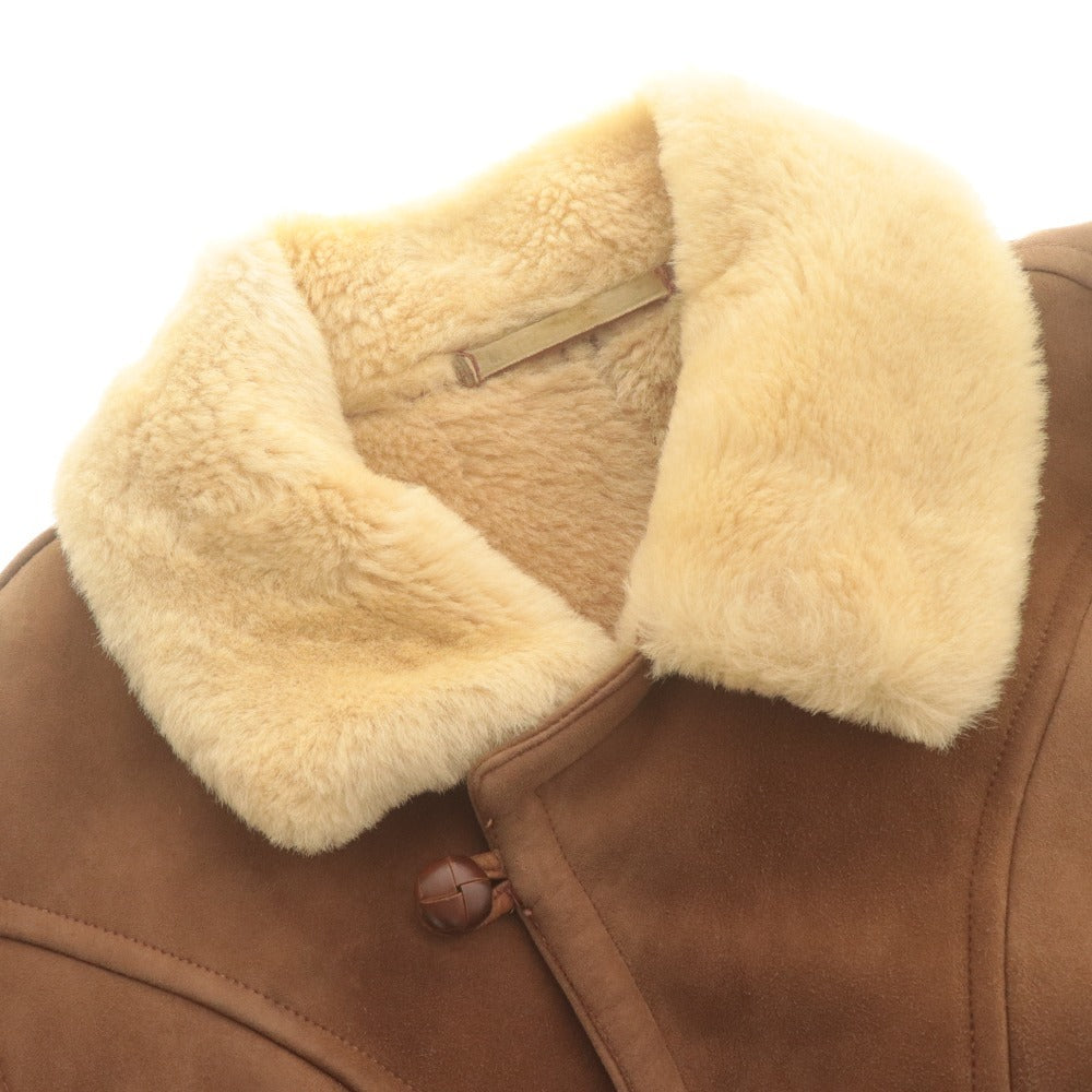 ■ VAN JACKET ヴァンヂャケット ランチコート アウター ボタン ポケット シープスキン メンズ M ブラウン系