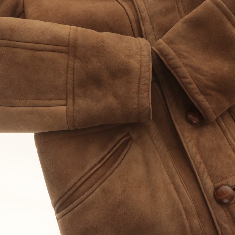 ■ VAN JACKET ヴァンヂャケット ランチコート アウター ボタン ポケット シープスキン メンズ M ブラウン系
