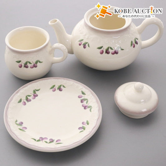 ■ Many Manny Teapot, Cup, and Saucer 3-Piece Set, Unused, Ceramic Tableware, Interior Decor