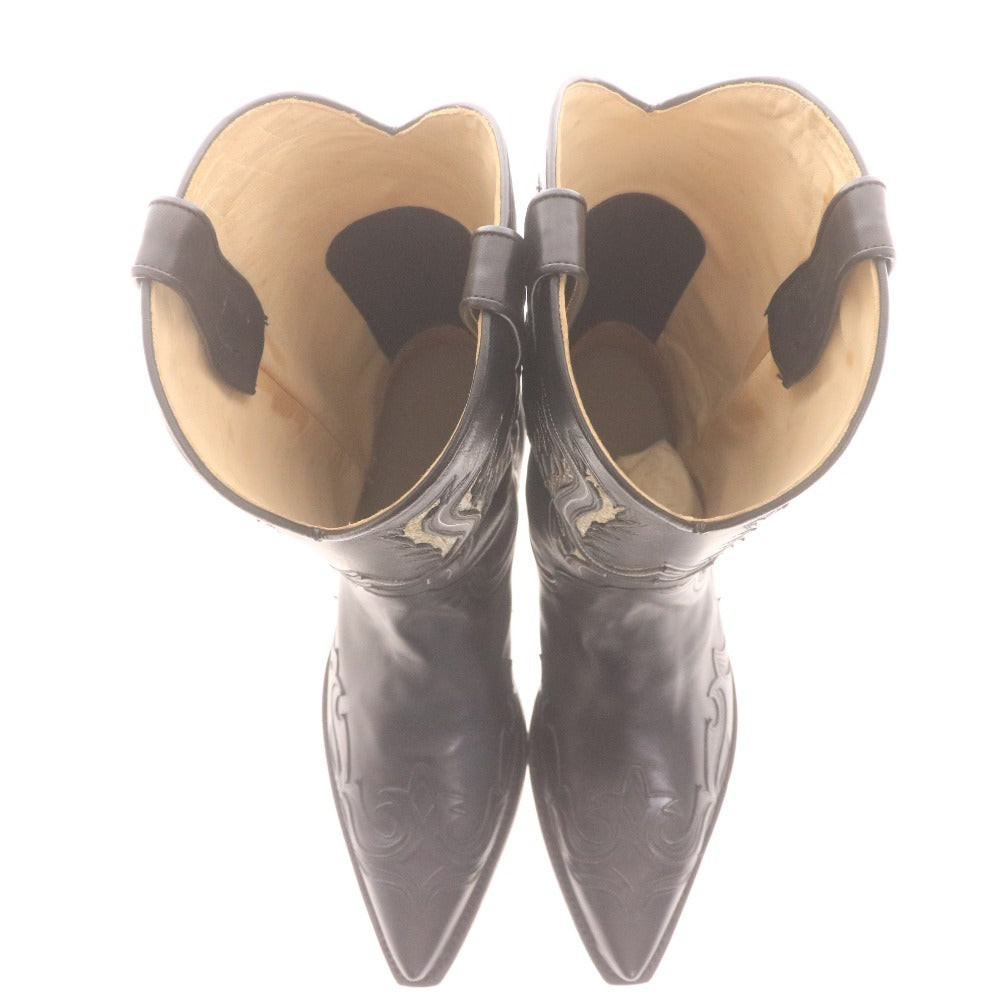 ■ TONY MORA トニーモラ ウエスタンブーツ 2326 靴 牛革 ミドル ウィング 蛇柄 メンズ レディース 40 (25.0cm相当) ブラック 付属品付き