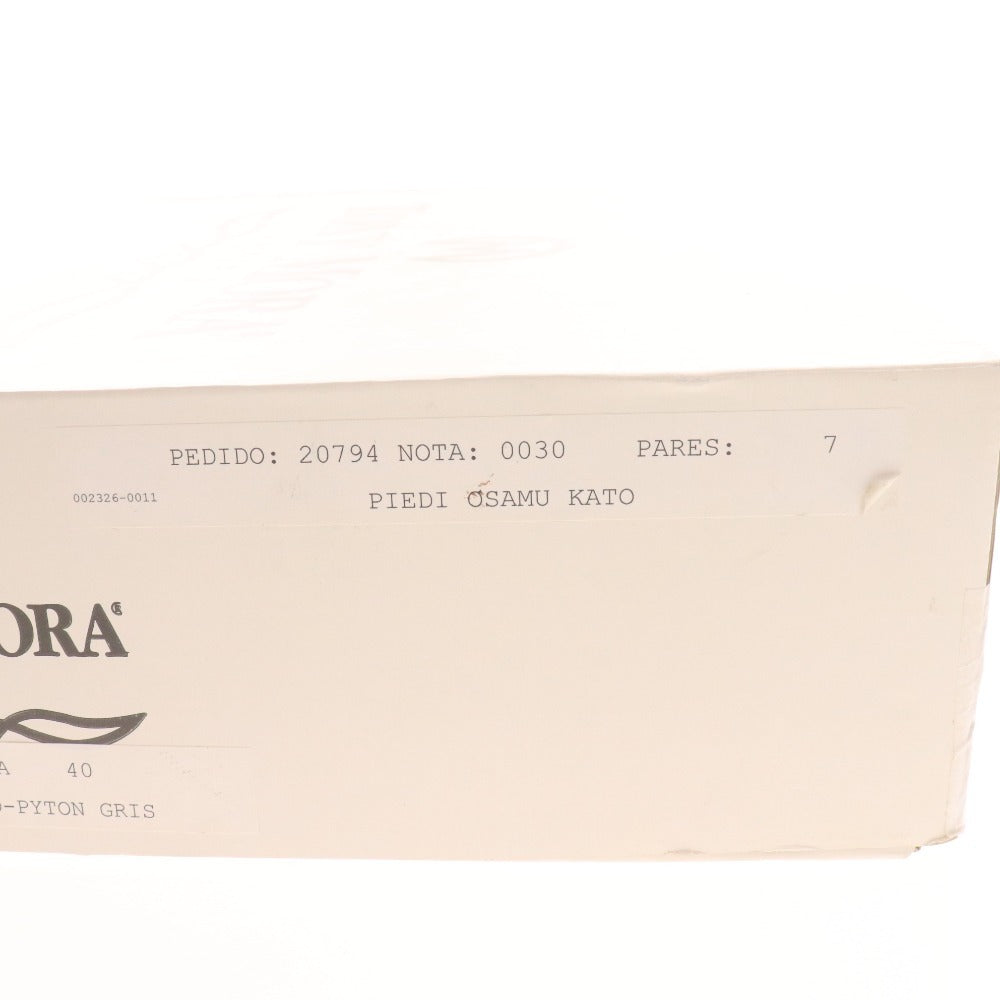 ■ TONY MORA トニーモラ ウエスタンブーツ 2326 靴 牛革 ミドル ウィング 蛇柄 メンズ レディース 40 (25.0cm相当) ブラック 付属品付き