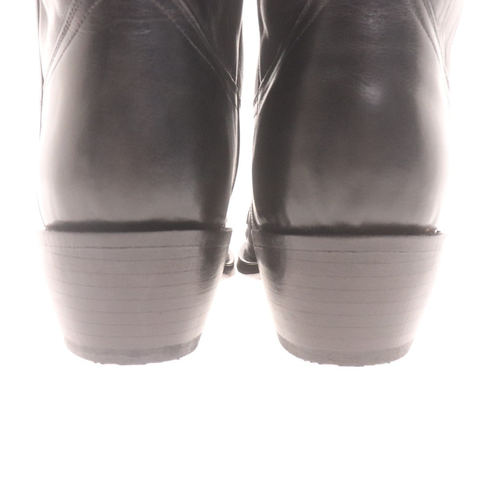 ■ TONY MORA トニーモラ ウエスタンブーツ 2326 靴 牛革 ミドル ウィング 蛇柄 メンズ レディース 40 (25.0cm相当) ブラック 付属品付き