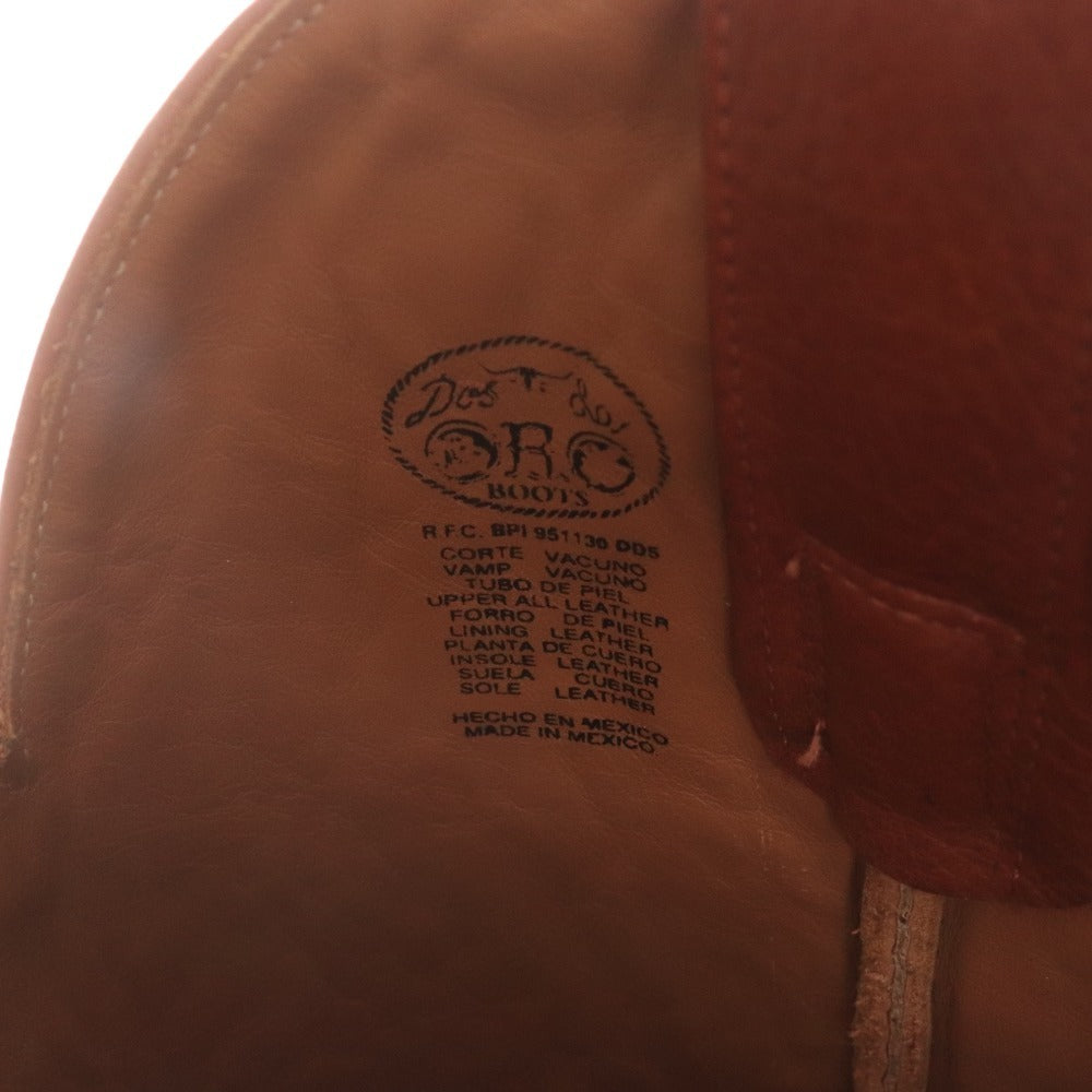 ■ Dos de ORO ウエスタンブーツ 876 0105 靴 ミドル メンズ レディース USA 7 1/2 (25.5cm相当) ブラウン 未使用