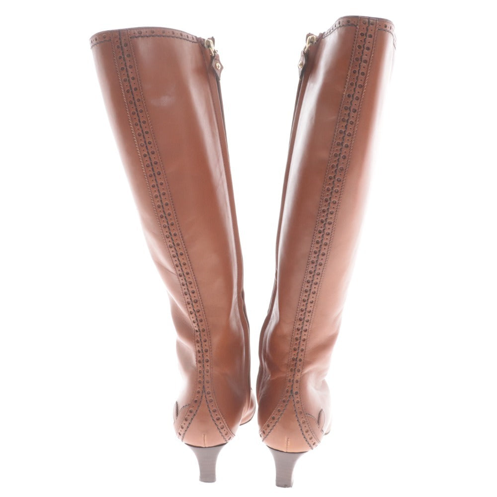 ■ Louis Vuitton long boots, shoes, leather, women's, size 35 1/2, brown, with accessories