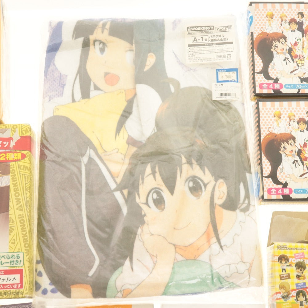 ■ WORKING!! Goods 20-piece set for sale: Buzz towel (A-1 prize), decorative plate, character collection, Kyun Chara figures, drama CD, Yamada, Taneshima, Takanashi, etc. (Includes unopened and unused items)