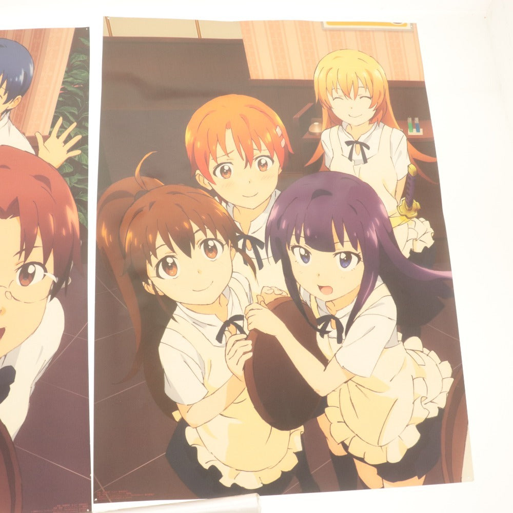 ■ WORKING!! Goods 7-Piece Set (Bundle Sale) Original Poster (Prize H, 2 types) / Frame / Cushion / Taneshima, Takanashi, Yamada, etc. (Includes unused items)