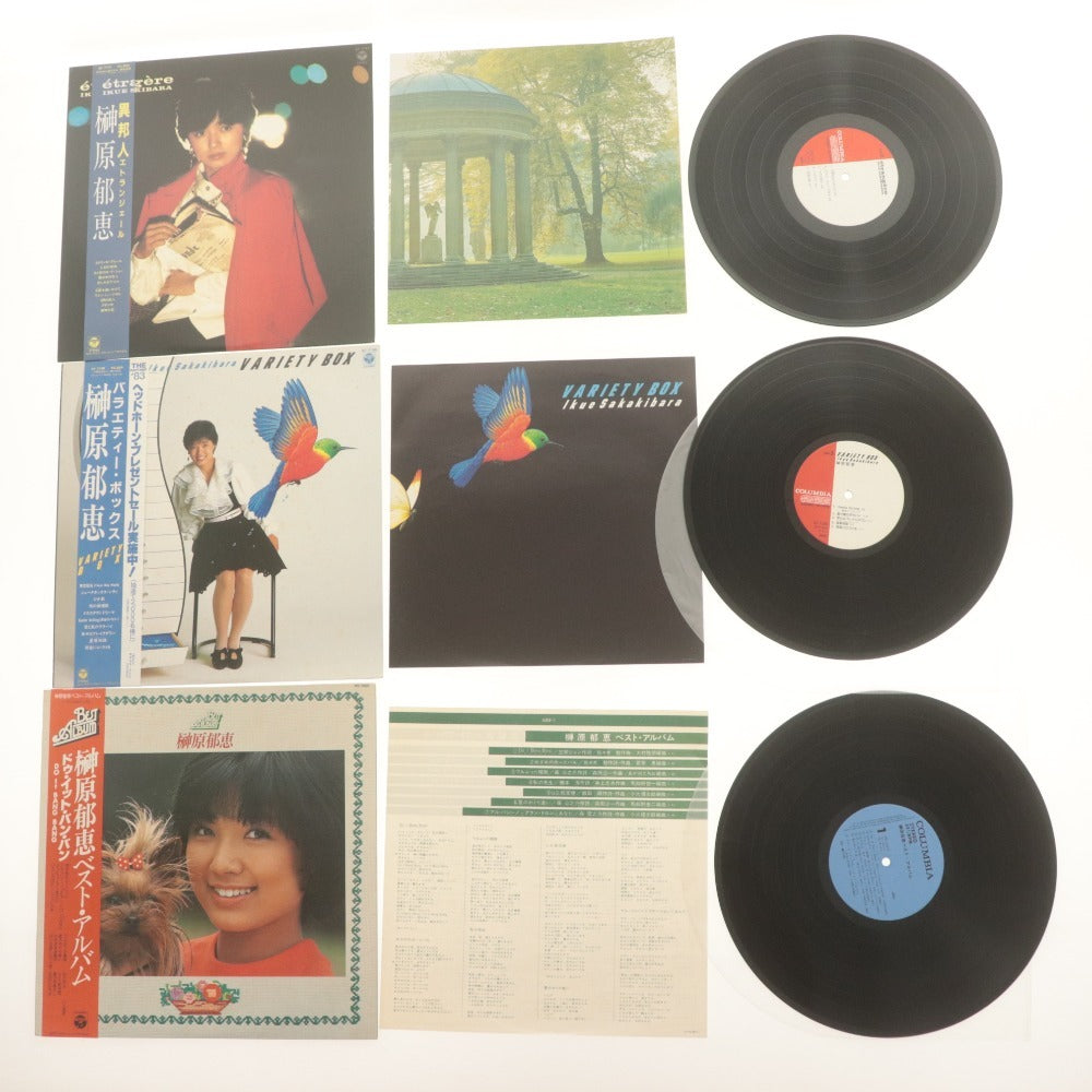 ■ 榊原郁恵 LPレコード 9点セットまとめ売り AX-7234 AF-7141/7166 AB-7118～20 PX-7093/7100/7050/7065/7024 デビュー50周年 帯付き