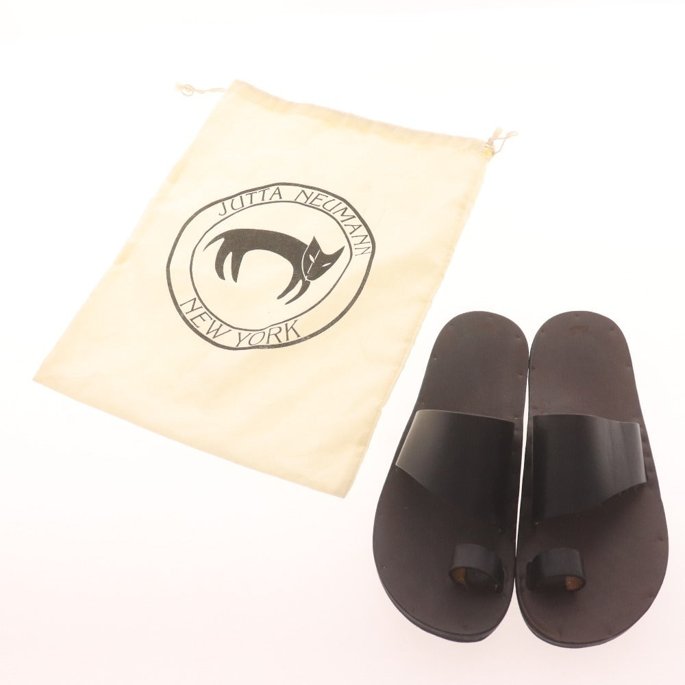 ■ Jutta Neumann Men's Thong Slide Sandals, Size D10 (equivalent to 28cm), Black, Comes with Bag, Unused