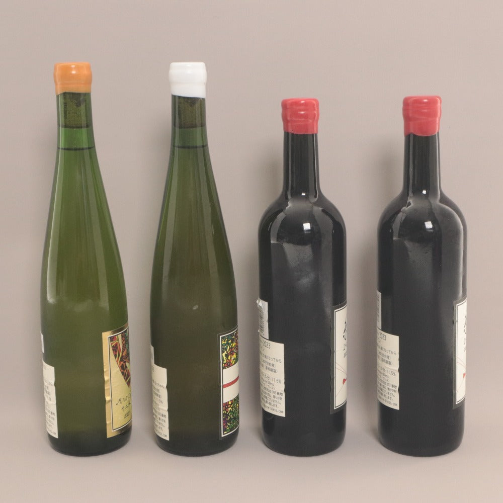 ■ 酒 ワイン ドメーヌブレス 2023 4本セット まとめ売り 糸 十二単 MUSUBI 日本ワイン 果実酒 750ml 11.5% 未開栓 未使用