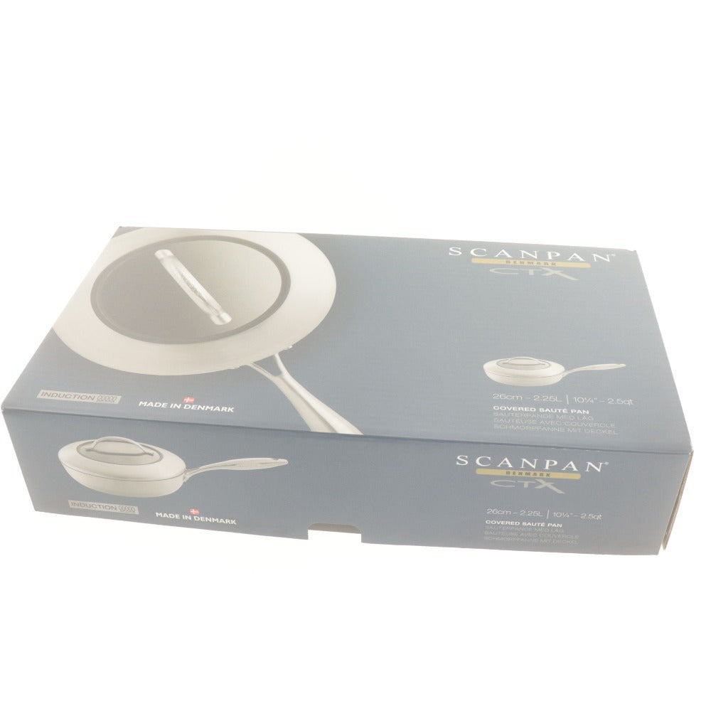■ SCANPAN Skillet Sauté Pan CTC Series All-Clad Construction Made in Denmark Cookware 26cm Silver With Lid With Box