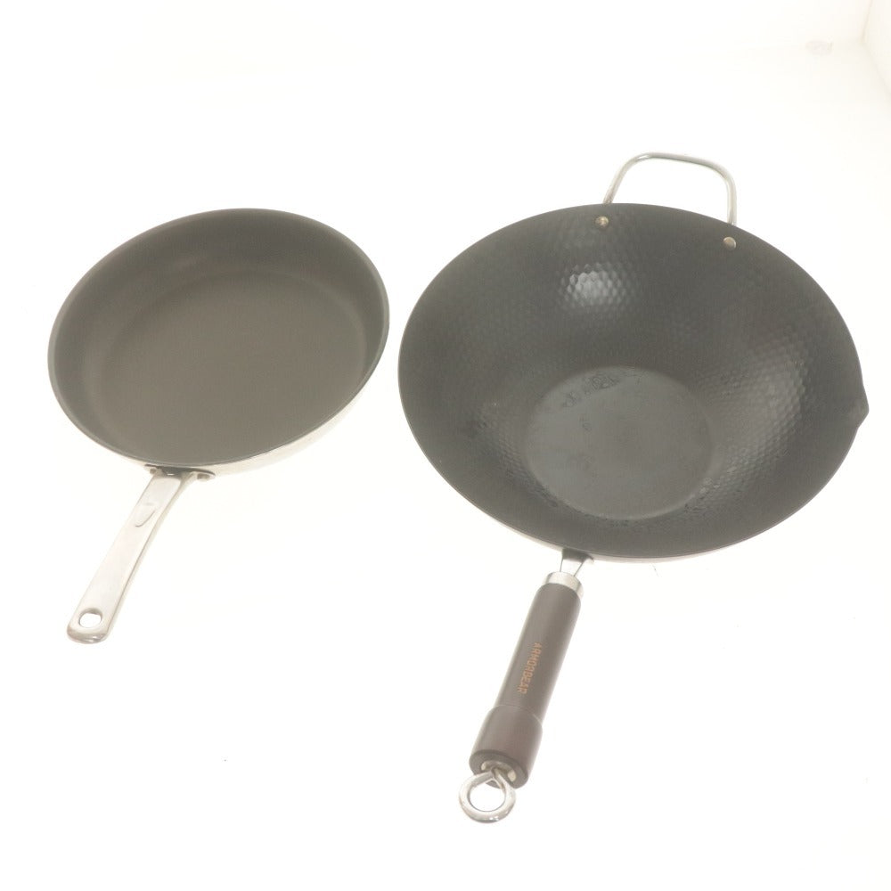 ■ MEYER ARMORBEAR Cookware 2-Piece Set Frying Pan Star Chef Wok Carbon Steel Induction Gas Compatible 28cm 34cm Includes Box