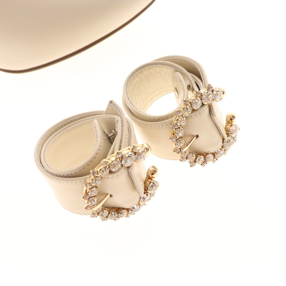 ■ 銀座かねまつ ショートブーツ 238185 靴 ピンヒール レザー レディース 25 ホワイト 箱付き 未使用