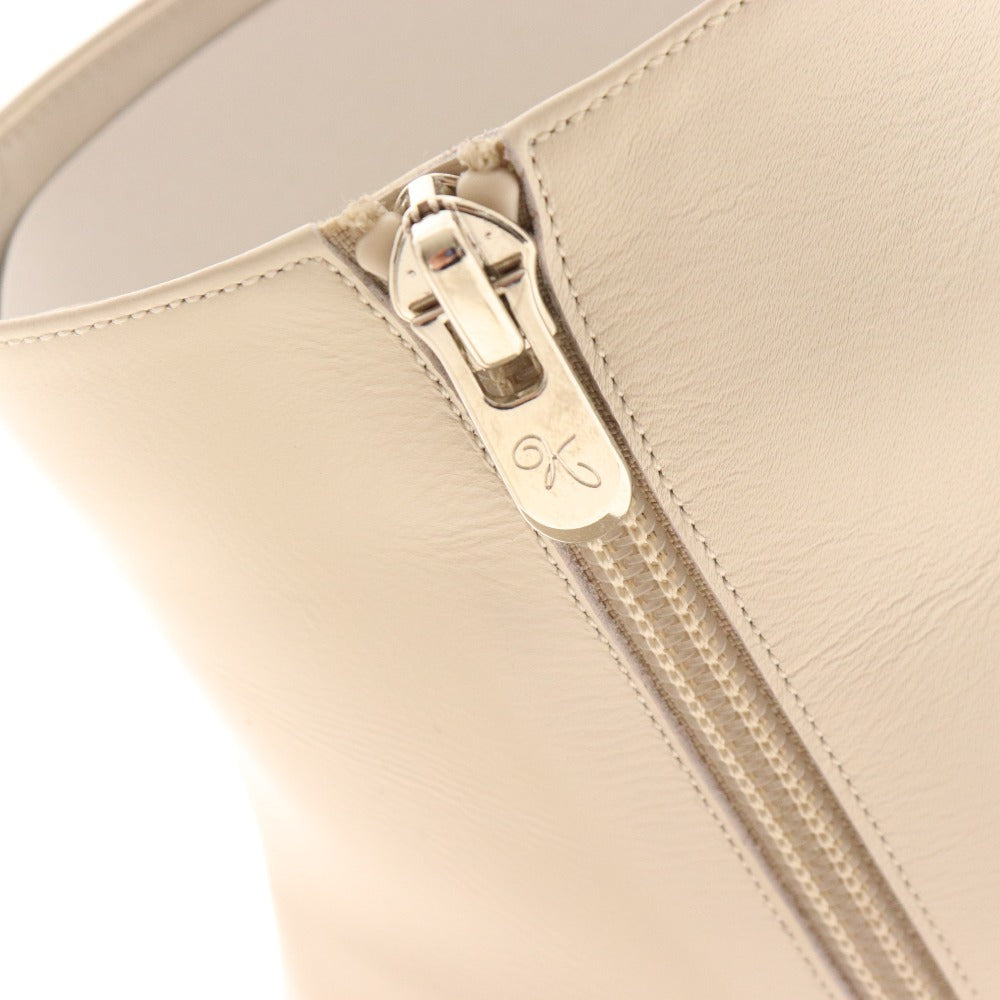 ■ 銀座かねまつ ショートブーツ 238185 靴 ピンヒール レザー レディース 25 ホワイト 箱付き 未使用