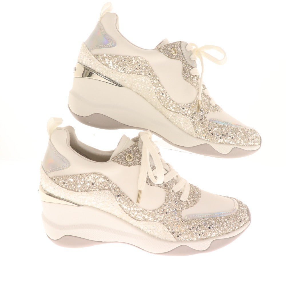 ■ プラスダイアナ スニーカー シューズ IF46545 靴 ローカット ヒールアップ グリッター レディース 25.0cm 箱付き 未使用