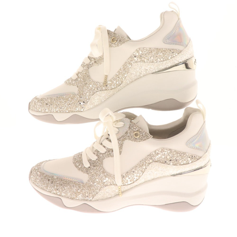 ■ プラスダイアナ スニーカー シューズ IF46545 靴 ローカット ヒールアップ グリッター レディース 25.0cm 箱付き 未使用
