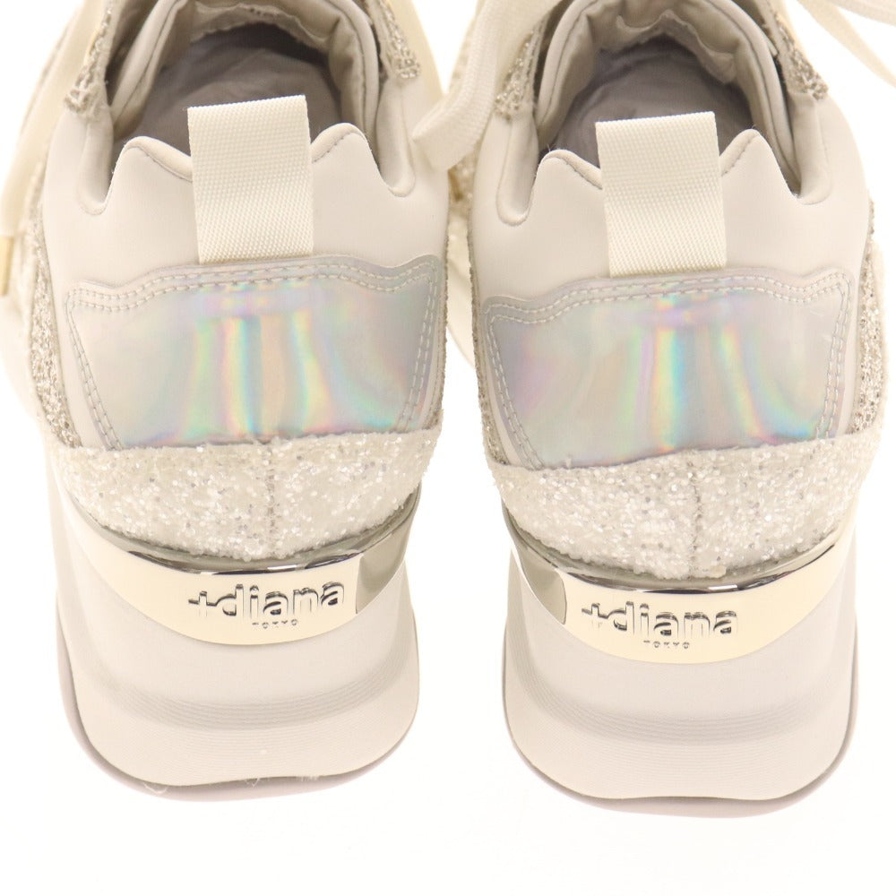 ■ プラスダイアナ スニーカー シューズ IF46545 靴 ローカット ヒールアップ グリッター レディース 25.0cm 箱付き 未使用