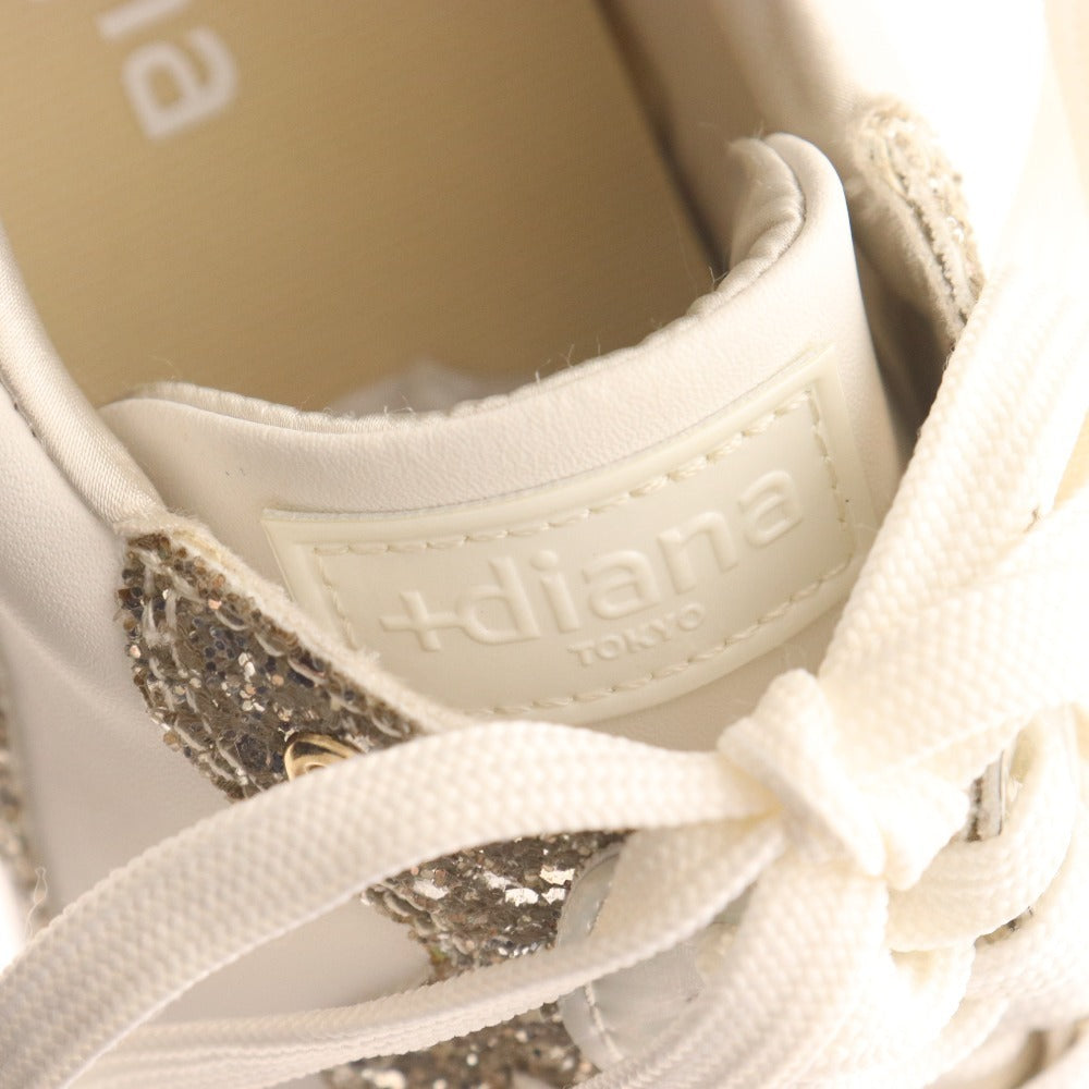 ■ プラスダイアナ スニーカー シューズ IF46545 靴 ローカット ヒールアップ グリッター レディース 25.0cm 箱付き 未使用