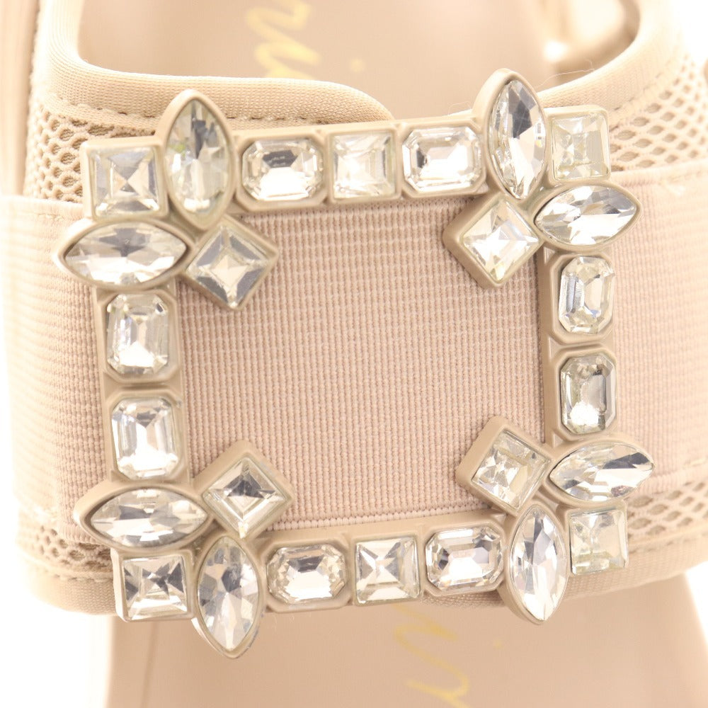 ■ ブリジットバーキン スポーツサンダル シューズ 532153 靴 バックル ビジュー ラメ レディース LL ピンクベージュ 箱付き 未使用