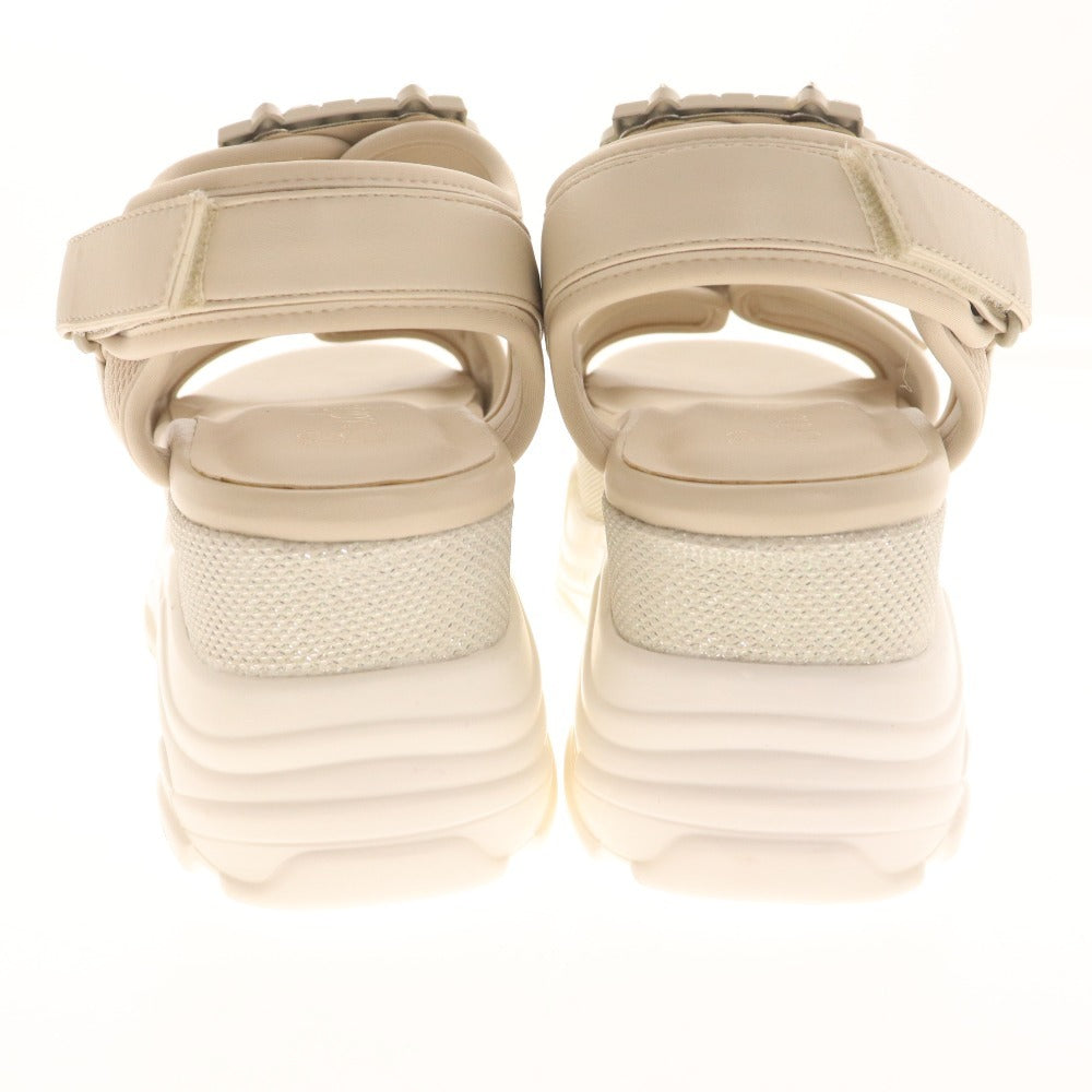 ■ ブリジットバーキン スポーツサンダル シューズ 532153 靴 バックル ビジュー ラメ レディース LL ベージュ 箱付き 未使用