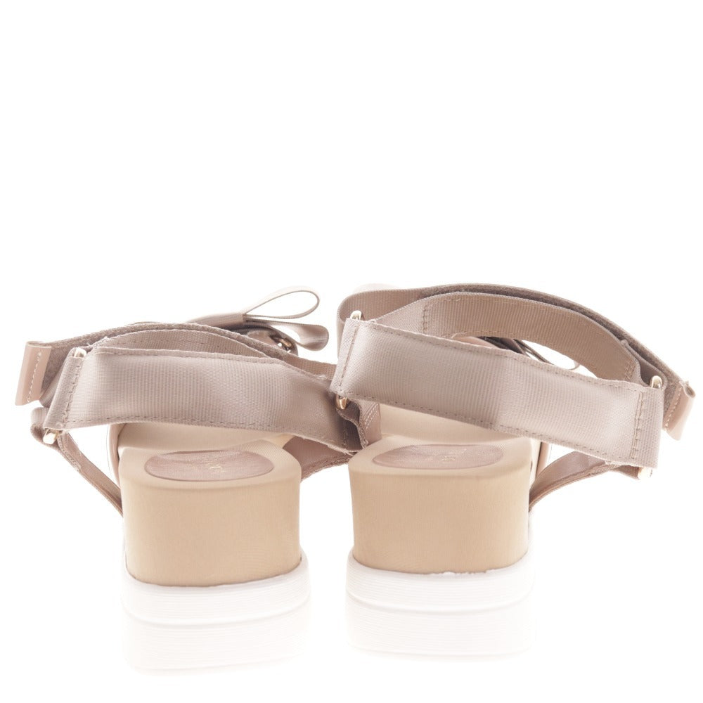 ■ トッカ サンダル SETZCN0460 靴 スポーツサンダル リボン レディース L ベージュ 付属品付き 未使用