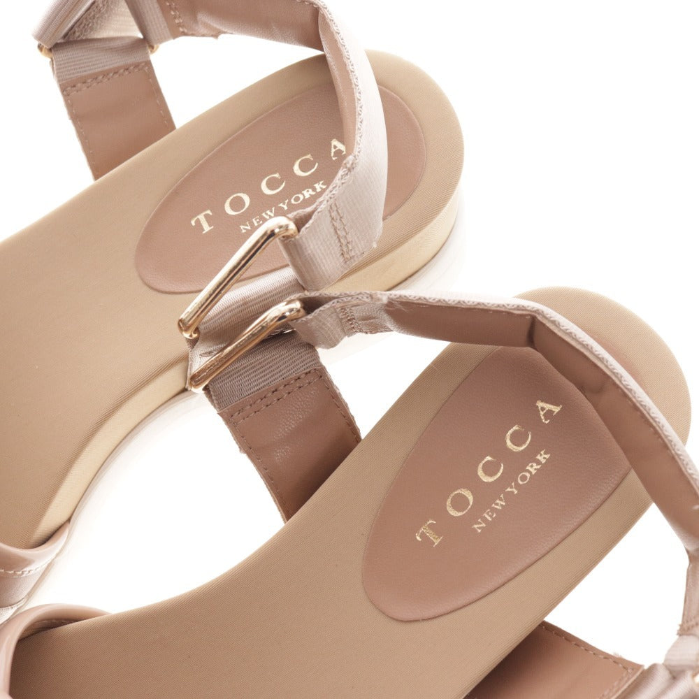 ■ トッカ サンダル SETZCN0460 靴 スポーツサンダル リボン レディース L ベージュ 付属品付き 未使用