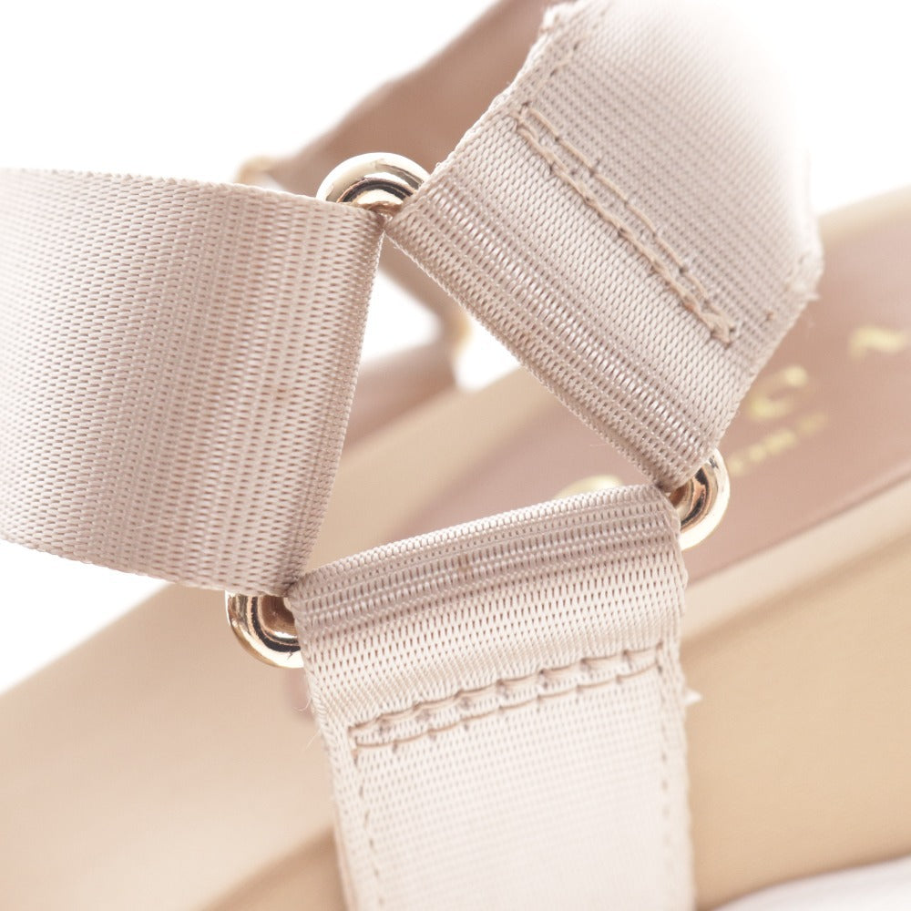 ■ トッカ サンダル SETZCN0460 靴 スポーツサンダル リボン レディース L ベージュ 付属品付き 未使用