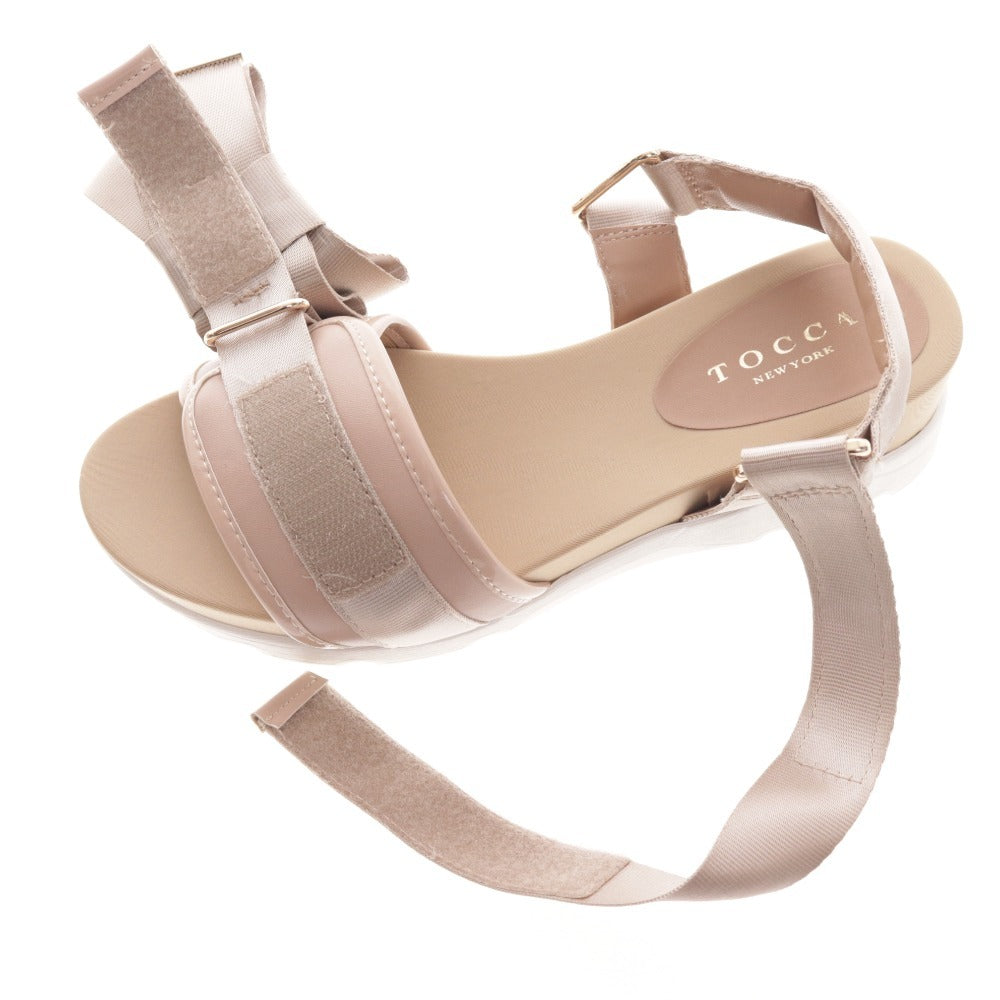 ■ トッカ サンダル SETZCN0460 靴 スポーツサンダル リボン レディース L ベージュ 付属品付き 未使用