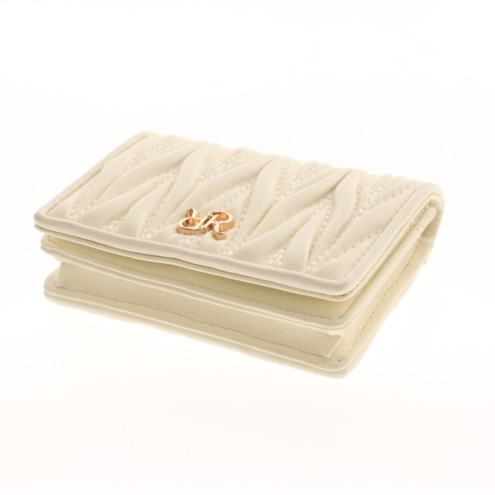 ■ ランダ キルティングデザイン カードケース FB34277 ファッション小物 ロゴ レディース ベージュ 付属品付き 新品 未使用