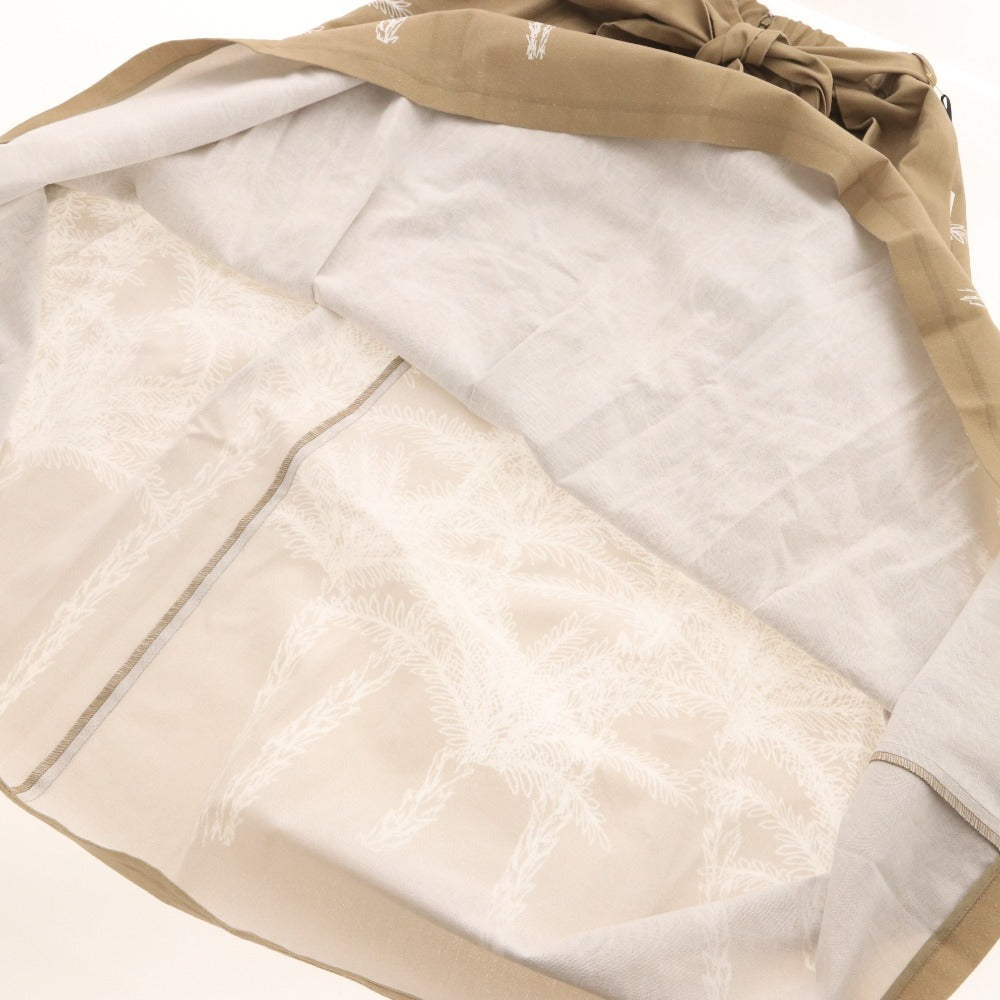 ■ グレースコンチネンタル スカート 0225221023-00 ボトムス プリント 植物 柄 紐 レディース 3-38 ベージュ系 新品 未使用