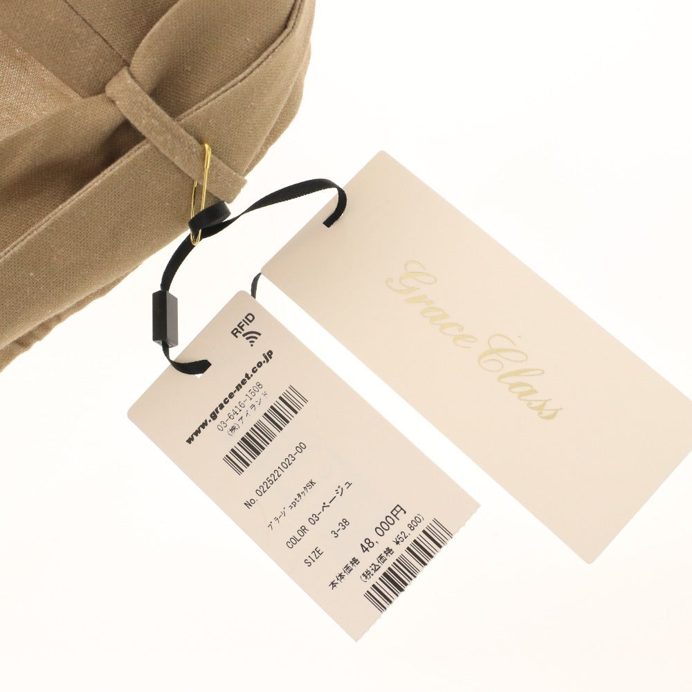 ■ グレースコンチネンタル スカート 0225221023-00 ボトムス プリント 植物 柄 紐 レディース 3-38 ベージュ系 新品 未使用