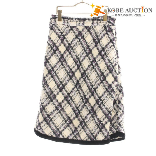 ■ エムズグレイシー スカート NM-317605 ボトムス ツイード Aライン 日本製 レディース 42(XL相当) マルチカラー タグ付き 未使用