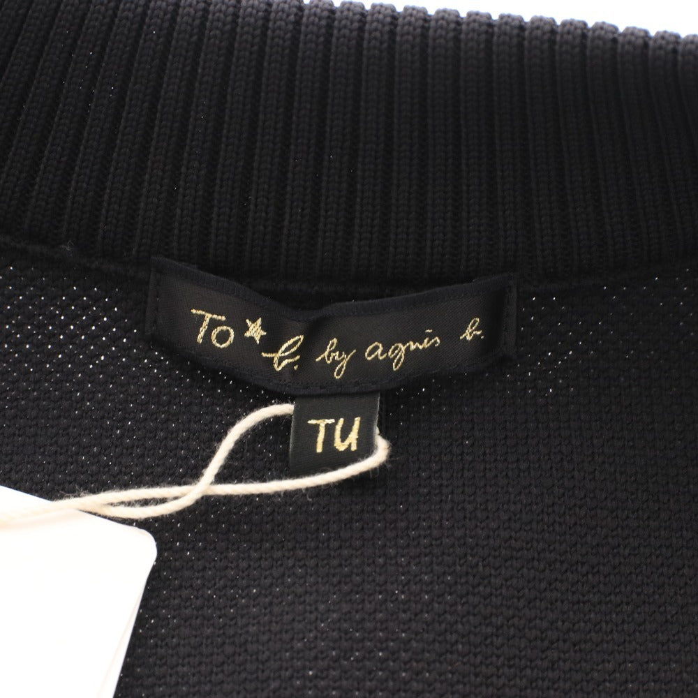 ■ アニエスベー To.b by agnesジップアップ 長袖 5253 WO33 トップス 日本製 ニット レディース UNI(フリー）ブラック タグ付き 未使用