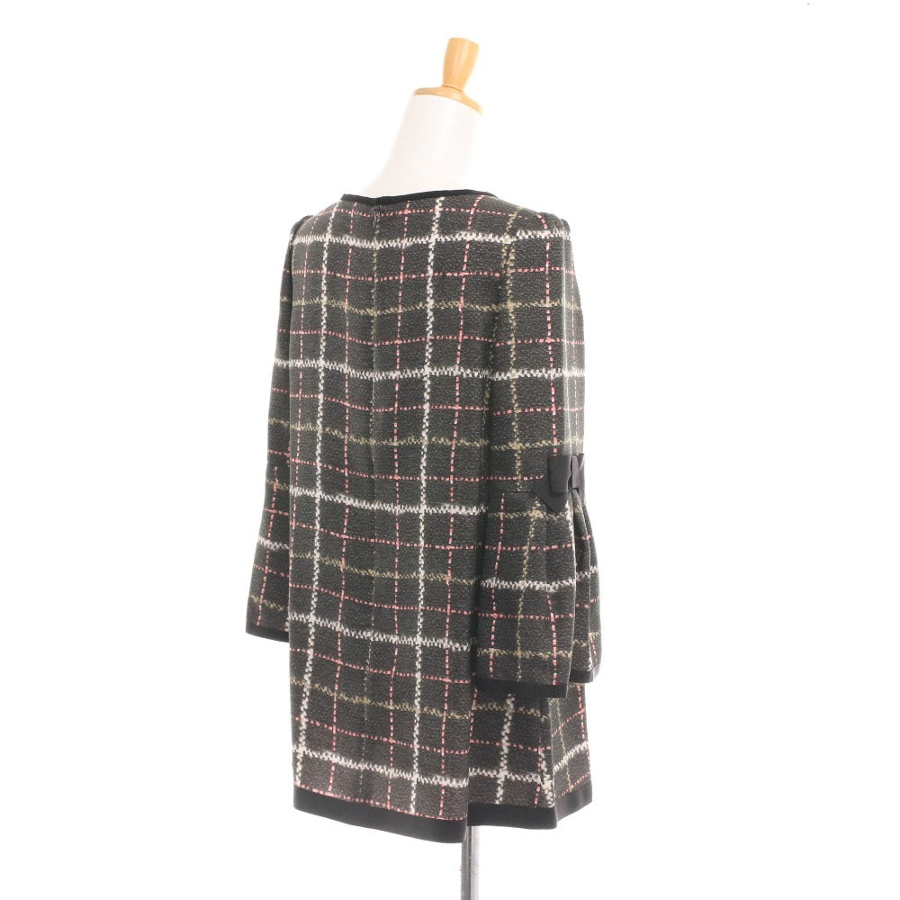 ■ エムズグレイシー チュニック 長袖 FS-910514 トップス 日本製 高品質 リボン レディース 40(L相当）ブラック系 タグ付き 未使用