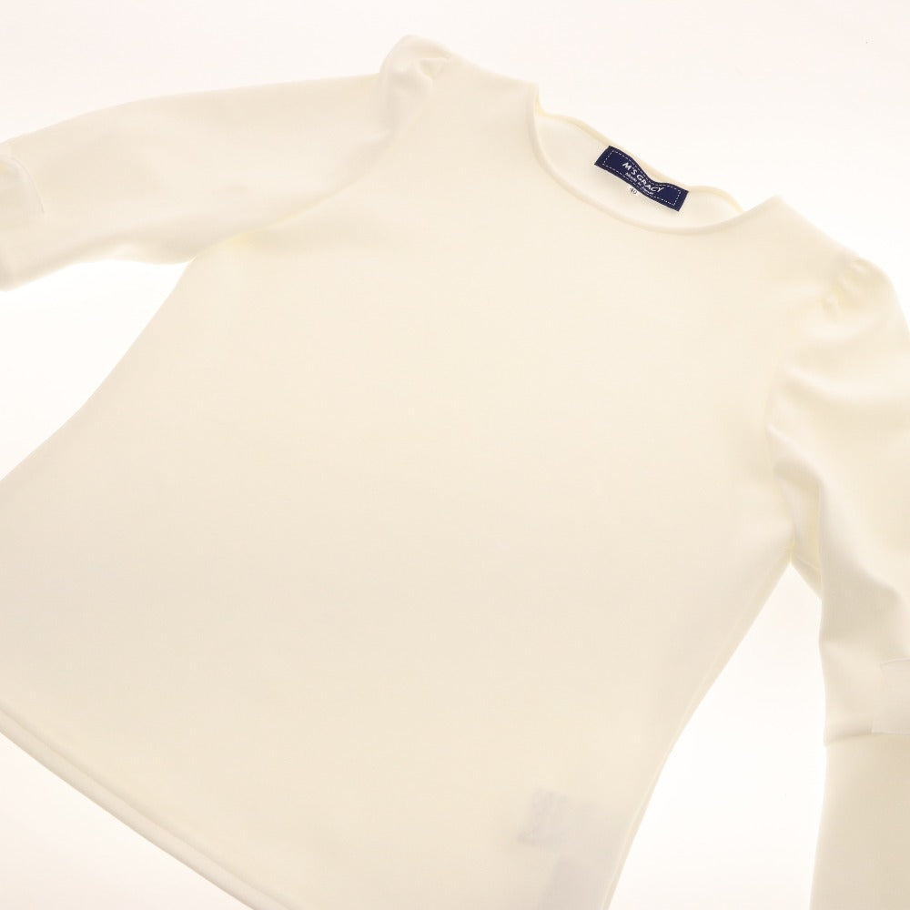 ■ エムズグレイシー カットソー 長袖 YB-015302 トップス リボン 日本製 高品質 レディース 40(L相当）ホワイト タグ付き 未使用