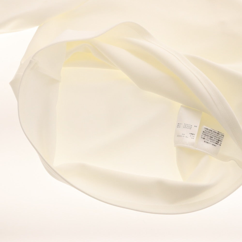 ■ エムズグレイシー カットソー 長袖 YB-015302 トップス リボン 日本製 高品質 レディース 40(L相当）ホワイト タグ付き 未使用