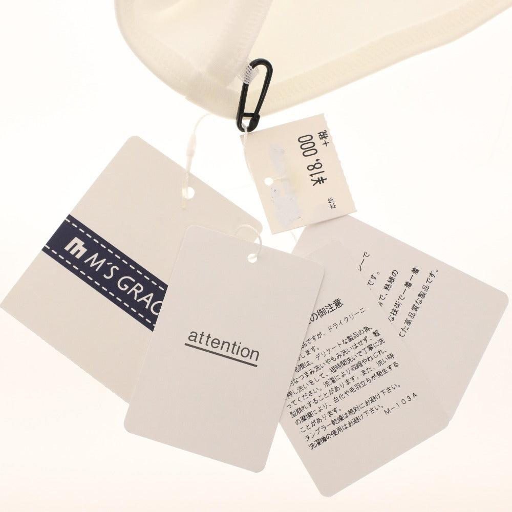 ■ エムズグレイシー カットソー 長袖 YB-015302 トップス リボン 日本製 高品質 レディース 40(L相当）ホワイト タグ付き 未使用