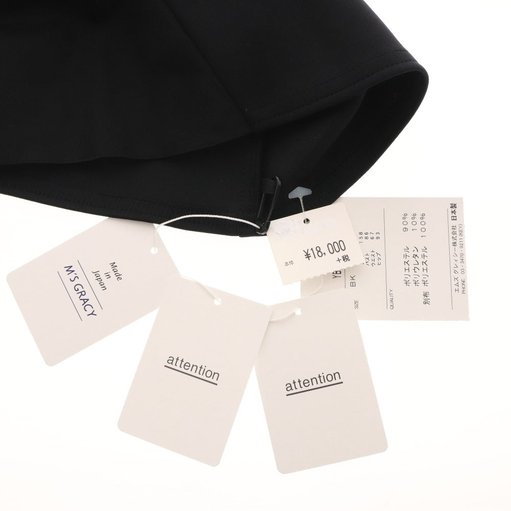 ■ エムズグレイシー カットソー 長袖 YB-015302 トップス リボン 日本製 高品質 レディース 40(L相当）ブラック タグ付き 未使用