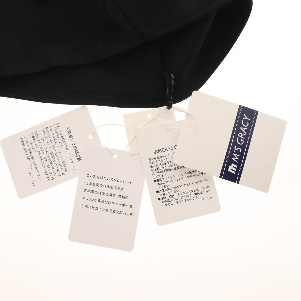 ■ エムズグレイシー カットソー 長袖 YB-015302 トップス リボン 日本製 高品質 レディース 40(L相当）ブラック タグ付き 未使用
