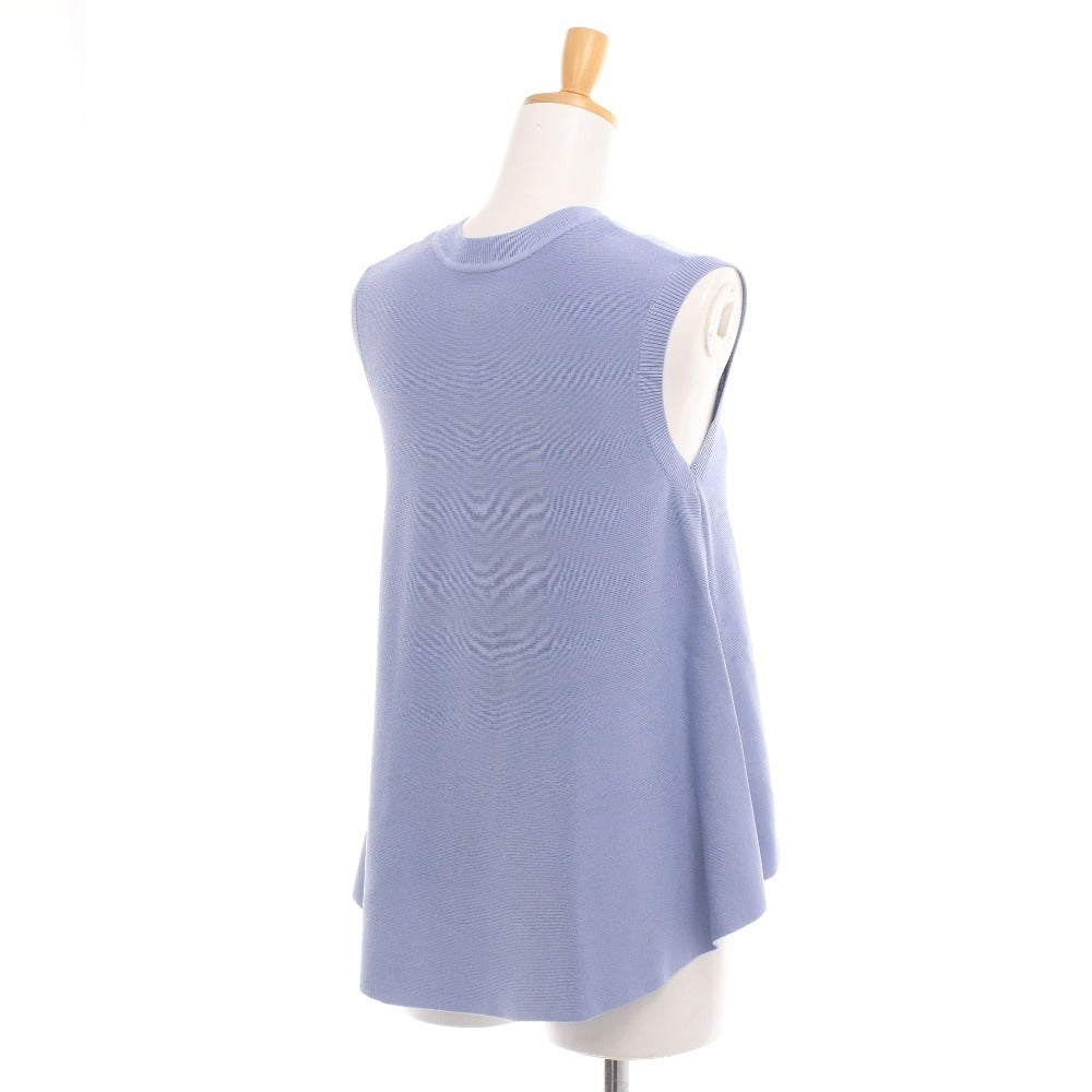 ■ グレースコンチネンタル ニット ノースリーブ 0123243059 トップス レース フレア レディース 36(S相当) ライトブルー タグ付き 未使用