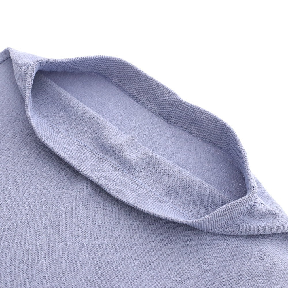 ■ グレースコンチネンタル ロングスカート 0123223059 レース フラワー ニット レディース 36(S相当) ライトブルー タグ付き 未使用