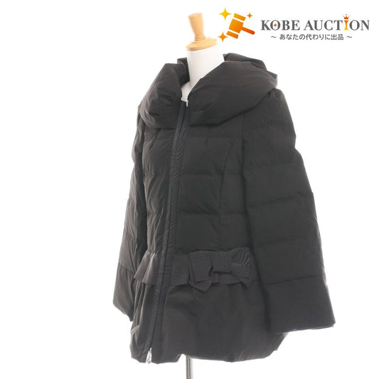 ■ エムズグレイシー ダウンジャケット 長袖 CR-819512 コート はっ水 グログランリボン レディース 40(L相当）ブラック タグ付き 未使用