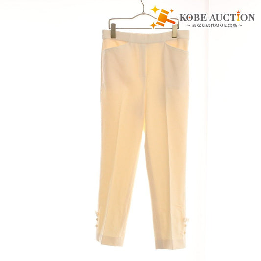 ■ エムズグレイシー テーパードパンツ ロング LM-316601 ボトムス 日本製 リボン レディース 40(L相当）アイボリー タグ付き 未使用