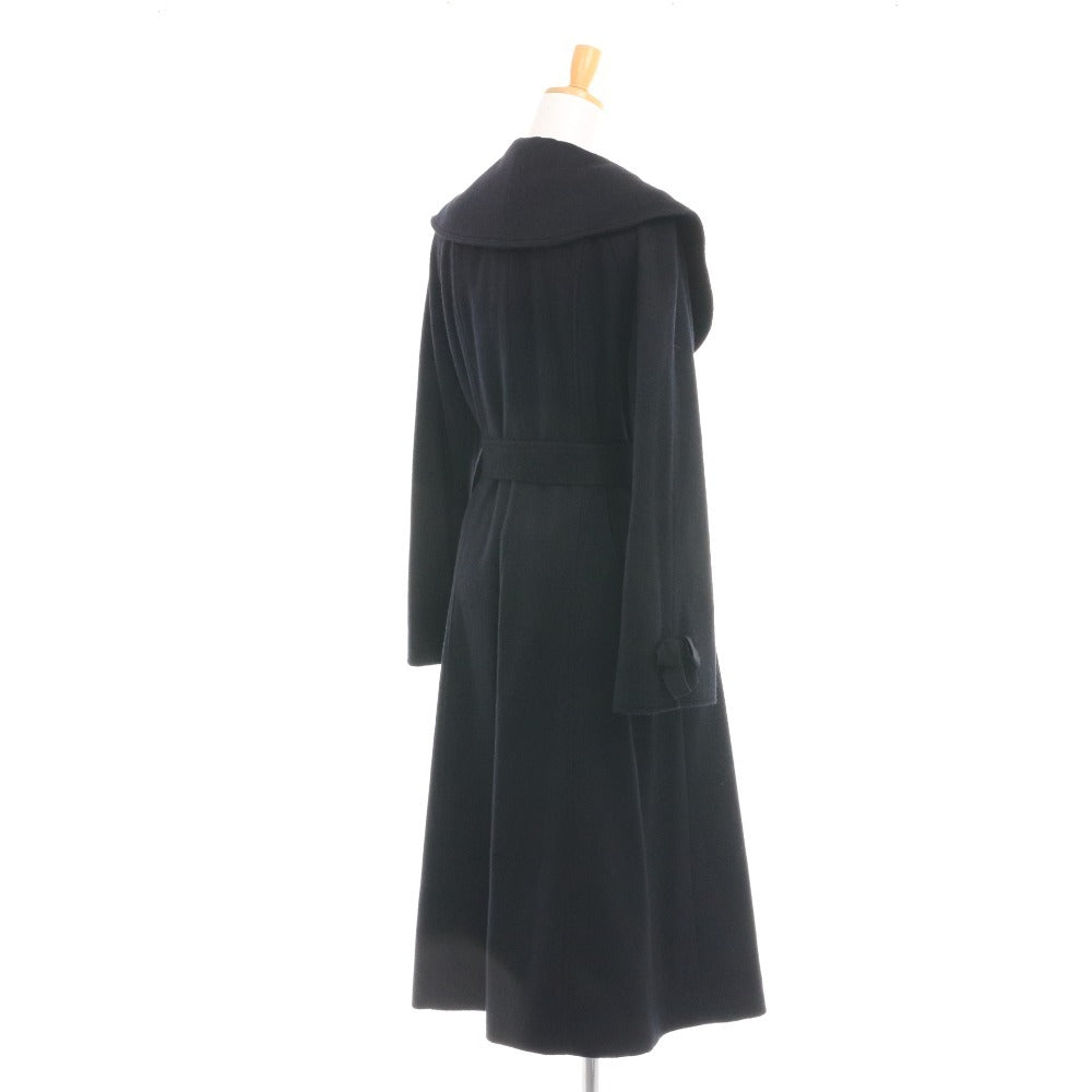 ■ エムズグレイシー ロングコート 長袖 TD-319620 日本製 ビッグカラー レディース 40(L相当）ブラック タグ付き 未使用