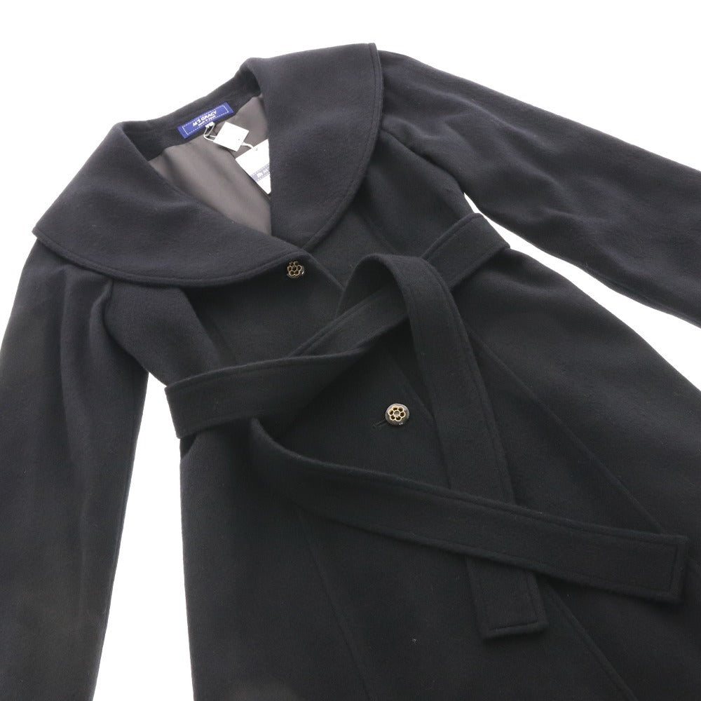 ■ エムズグレイシー ロングコート 長袖 TD-319620 日本製 ビッグカラー レディース 40(L相当）ブラック タグ付き 未使用