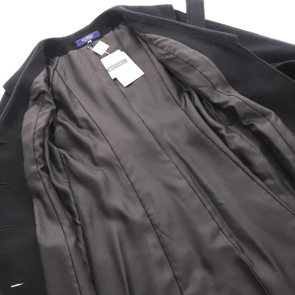 ■ エムズグレイシー ロングコート 長袖 TD-319620 日本製 ビッグカラー レディース 40(L相当）ブラック タグ付き 未使用