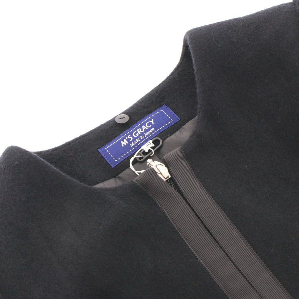 M's Gracie Long-Sleeved Coat, TD-319612, Made in Japan, Faux Fur Hood, Women's, Size 40 (Equivalent to L), Black, Tags Included, Unused