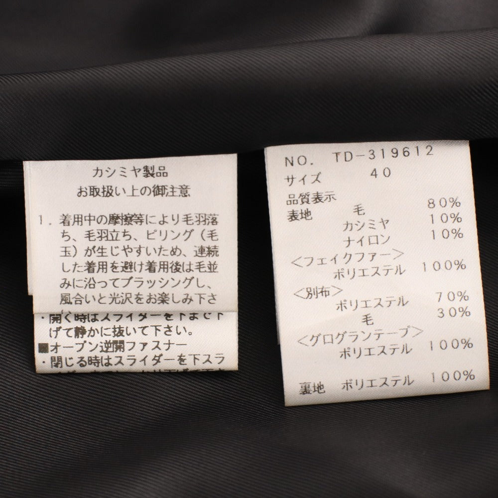 M's Gracie Long-Sleeved Coat, TD-319612, Made in Japan, Faux Fur Hood, Women's, Size 40 (Equivalent to L), Black, Tags Included, Unused