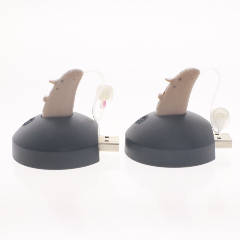 ■ Shop Japan ショップジャパン 集音器 楽ちんヒアリング クリア デジタル集音器 耳かけ型 シンプル 通電確認済み 付属品付き